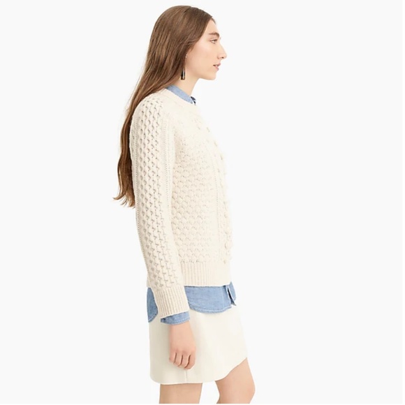 J.Crew Popcorn cable-knit sweater-K5311-berry/pink - Picture 5 of 8